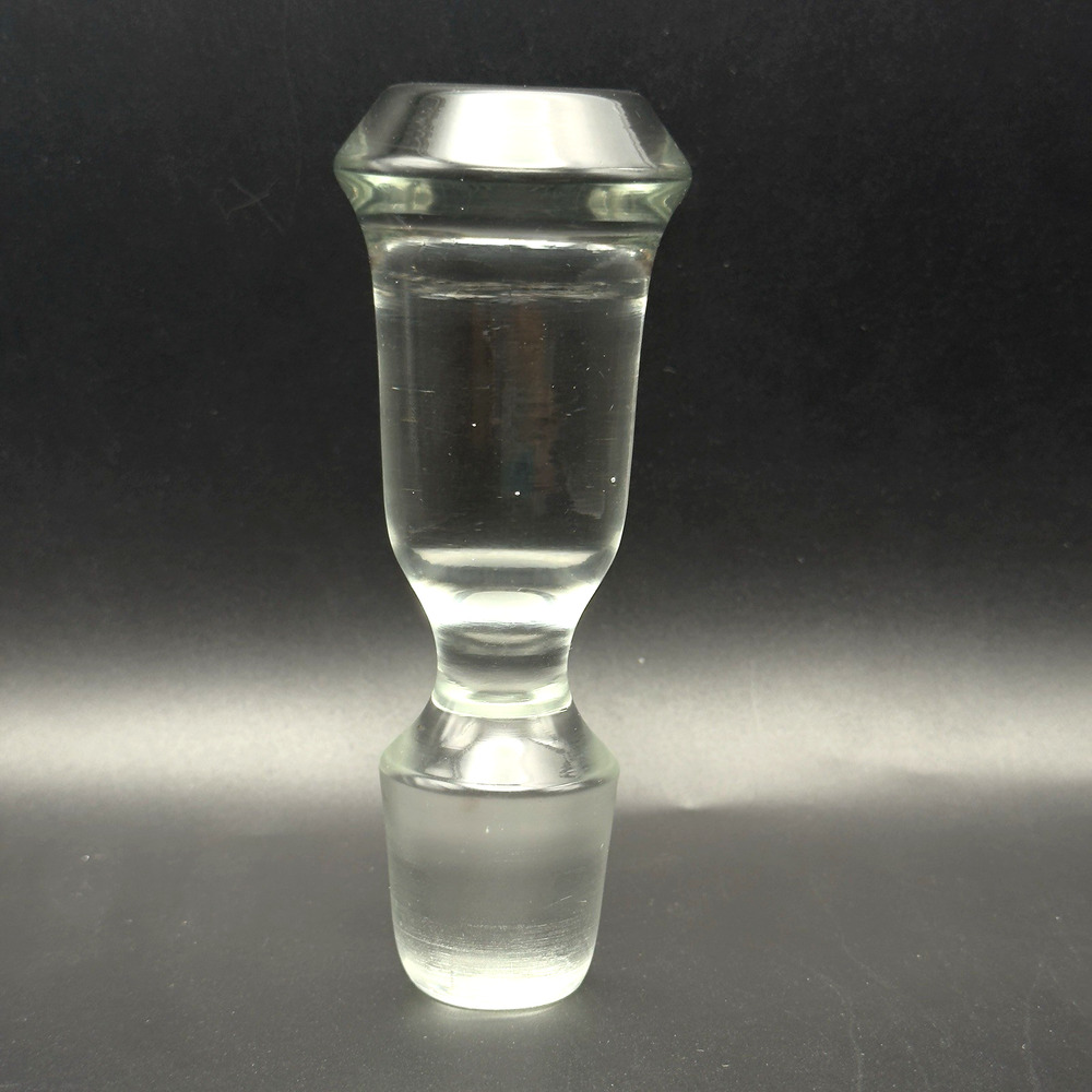 Vintage Decanter Stopper Solid Clear Glass Barware For 1” Mouth